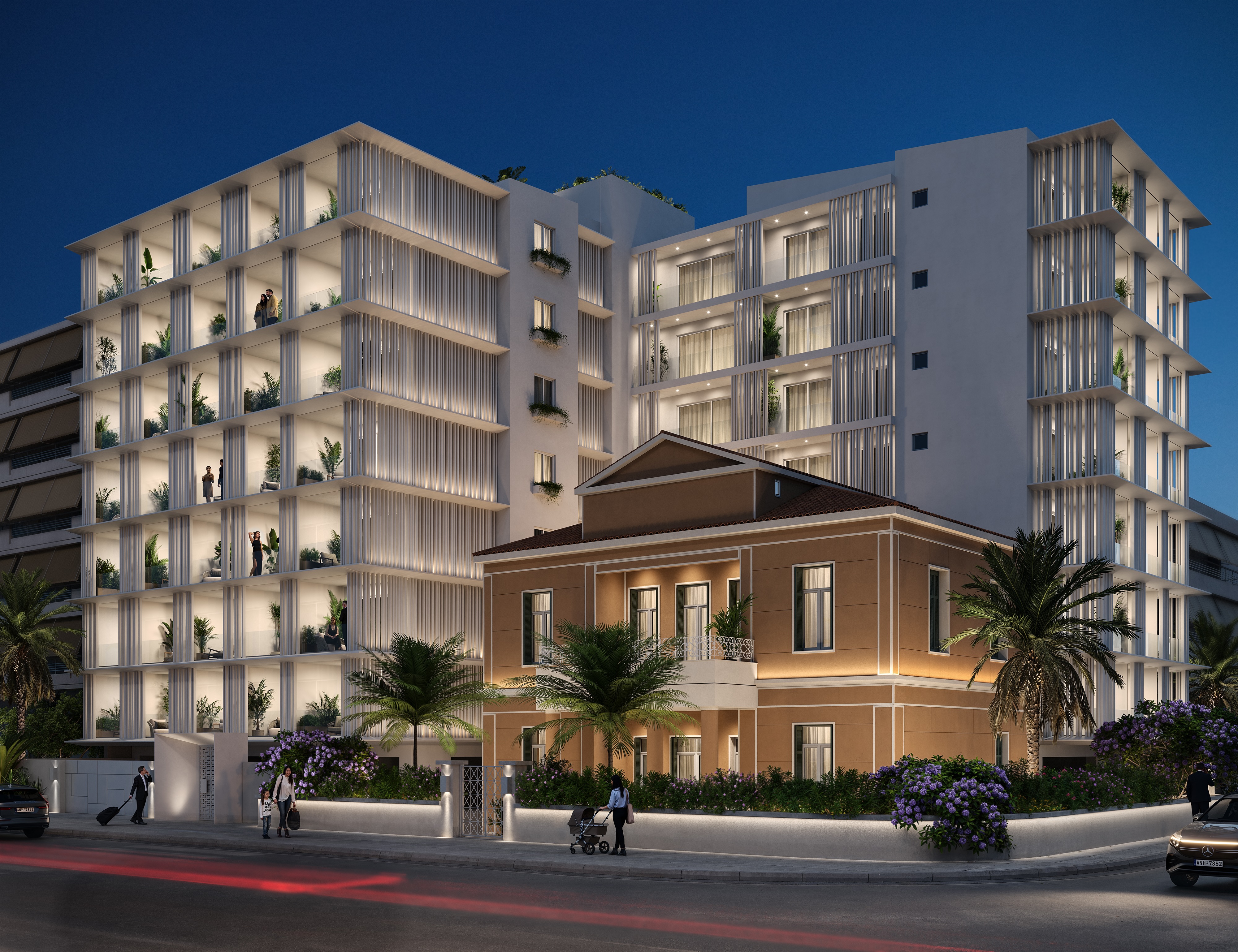Athens Aenaon Park New Residences With Private Club for Residents - Facade - Night Shoot