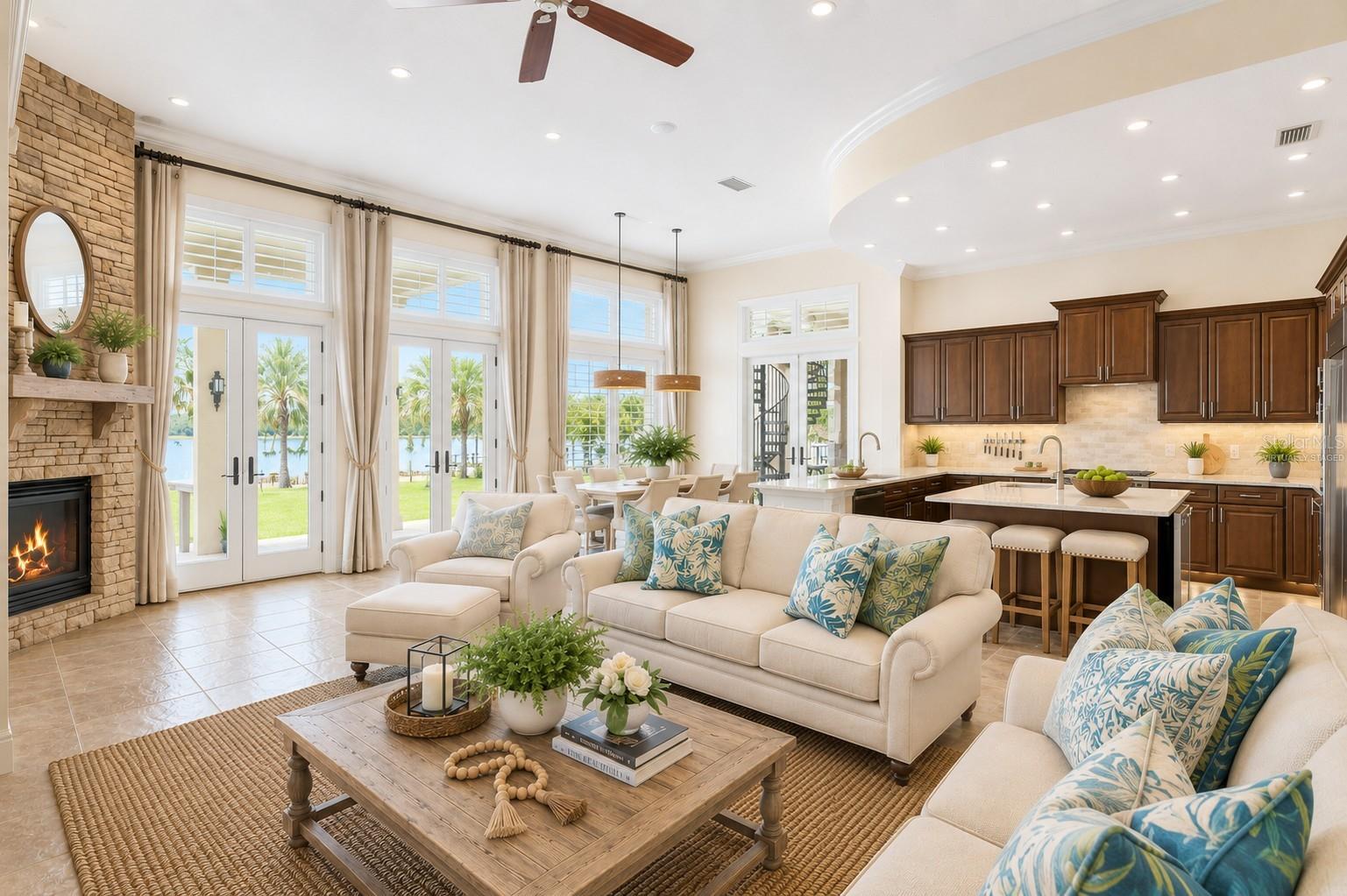 Virtually Staged Family Room