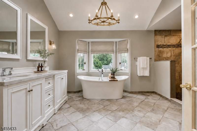 Virtually staged Primary bath