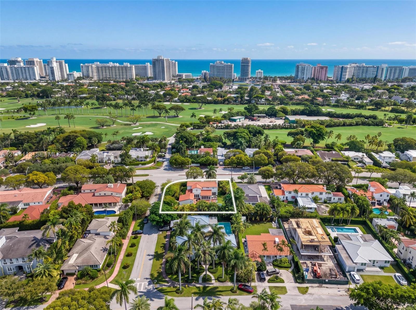 Aerial perspective featuring La Gorce Golf Club and the Ocean