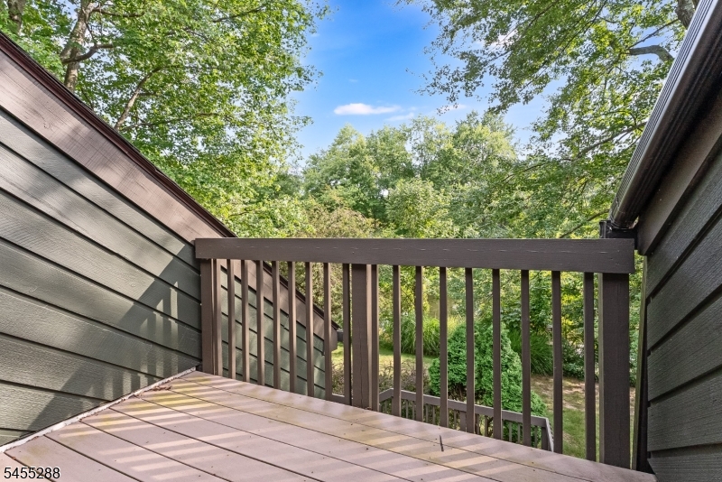 Balcony overlooking pond