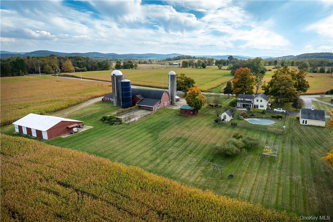 View of the back of the barns and home