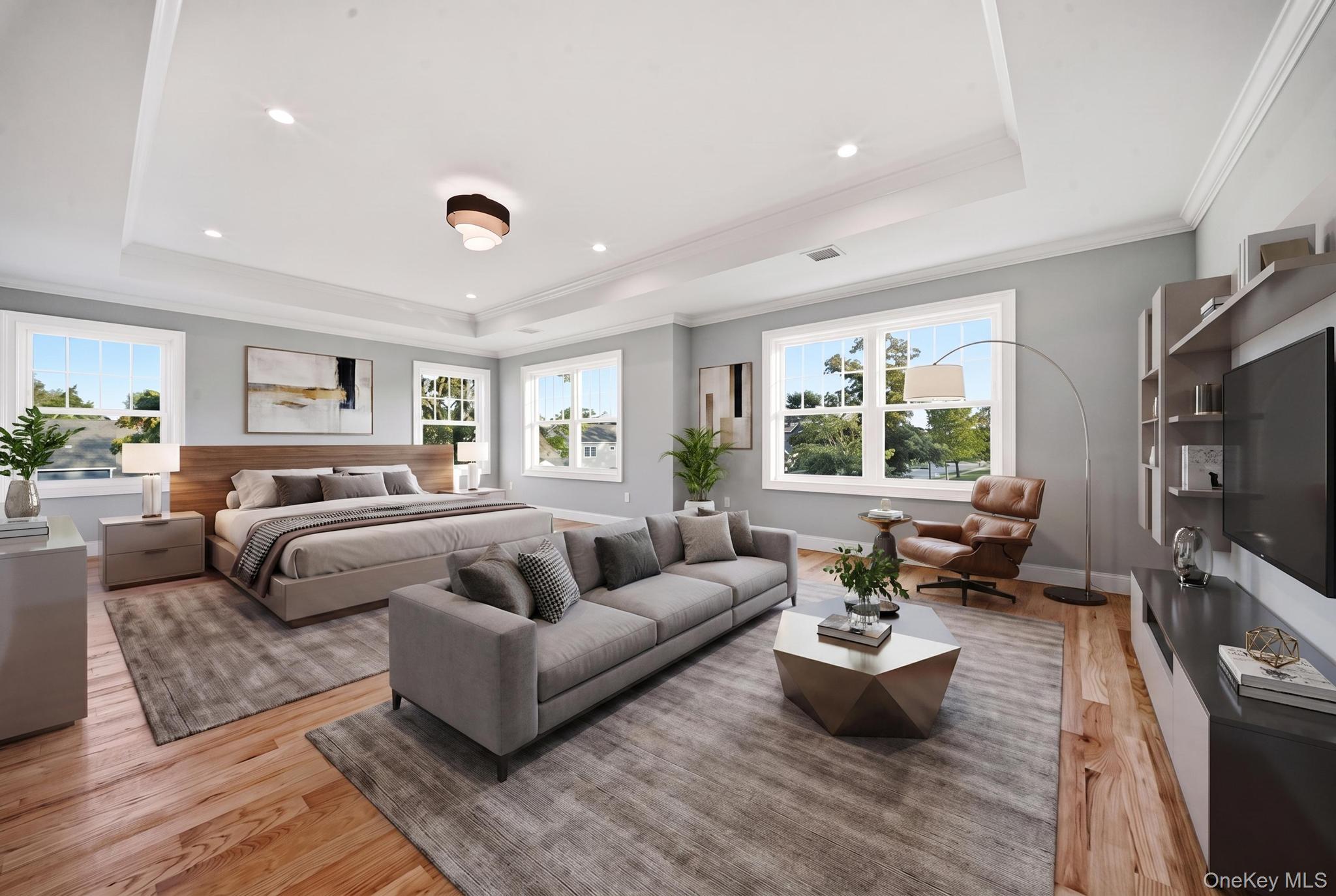 Staged - Primary Bedroom with Sitting Area - 2nd Floor