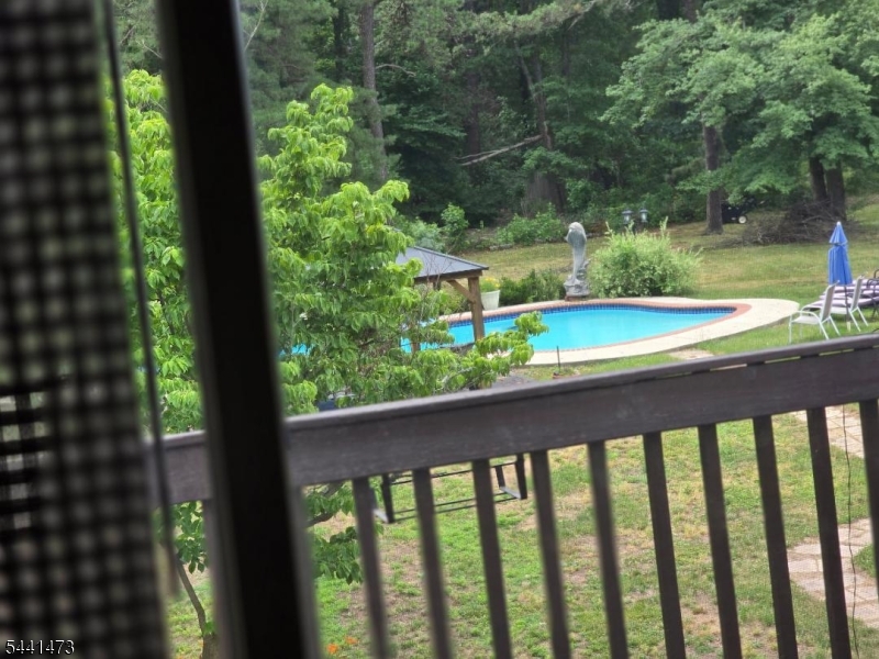 looking out at the pool