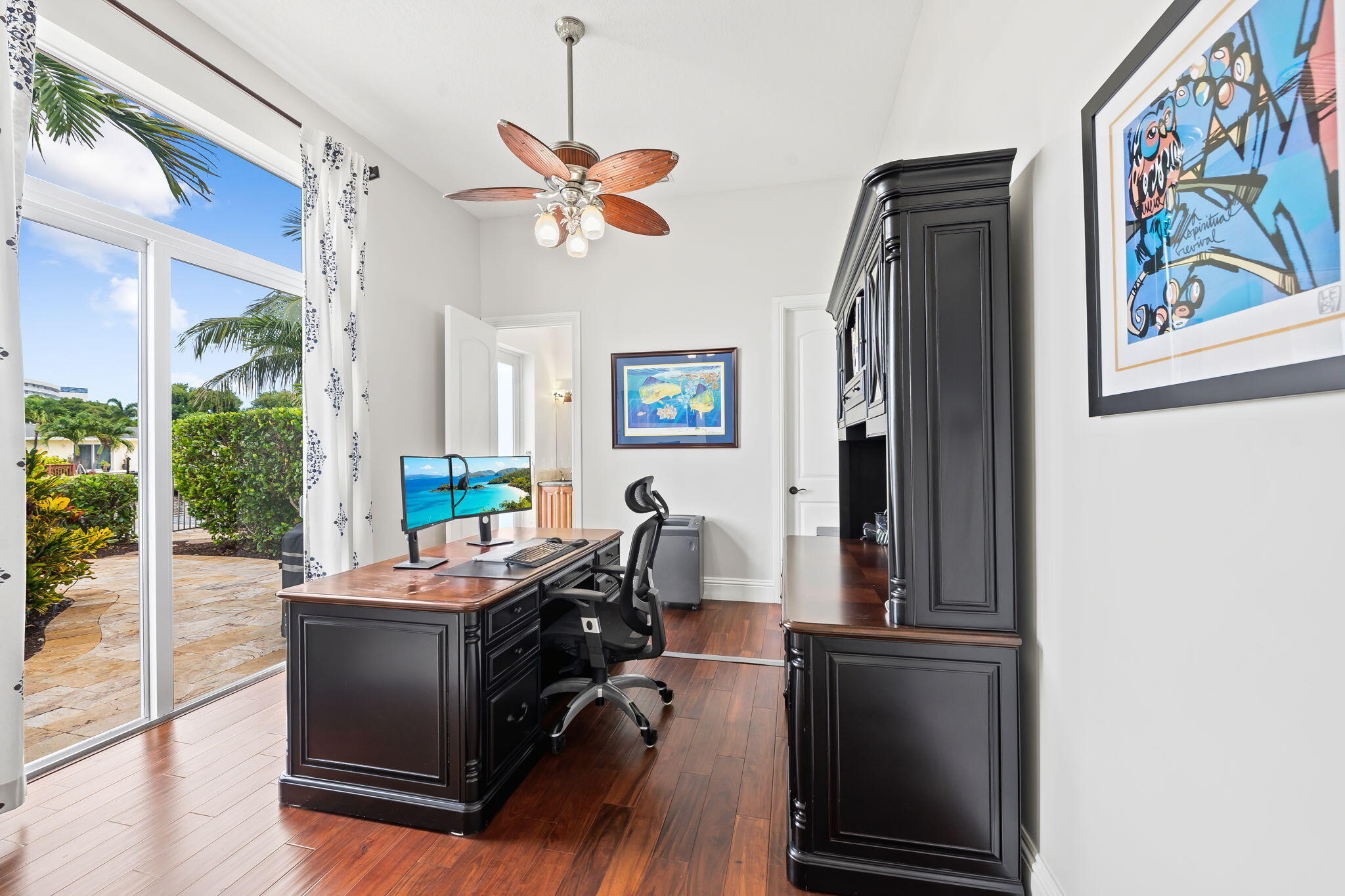 Office that was previously a bedroom, with bathroom and walk in closet