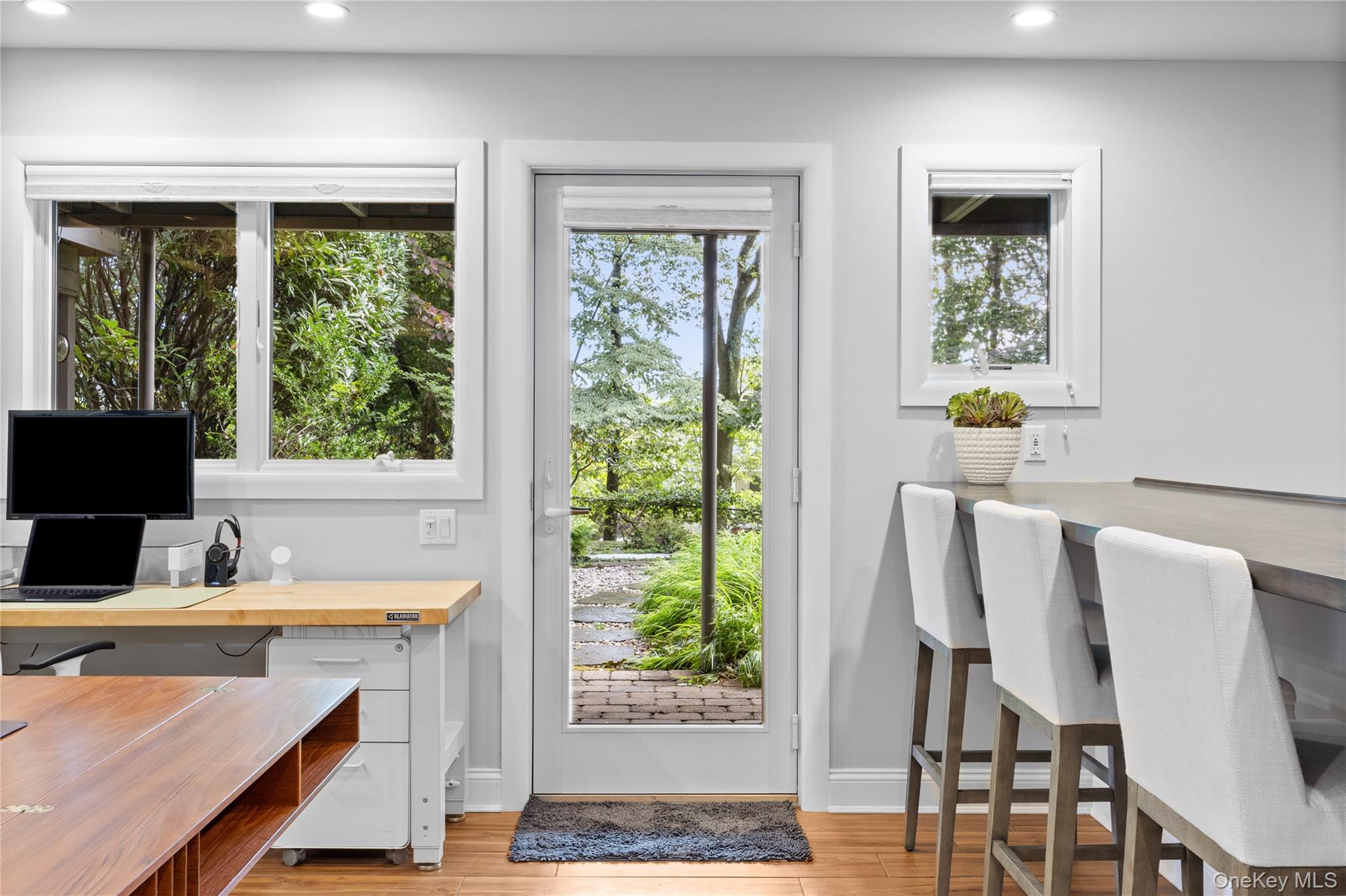 Door from office area to rear yard