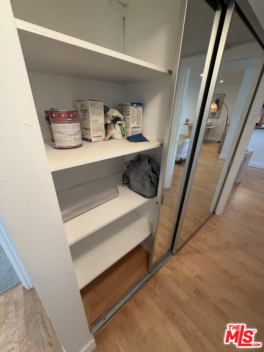 Hallway closet opened showing