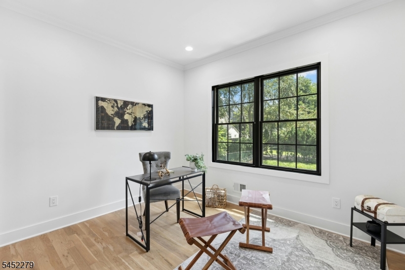 Bedroom staged as an office