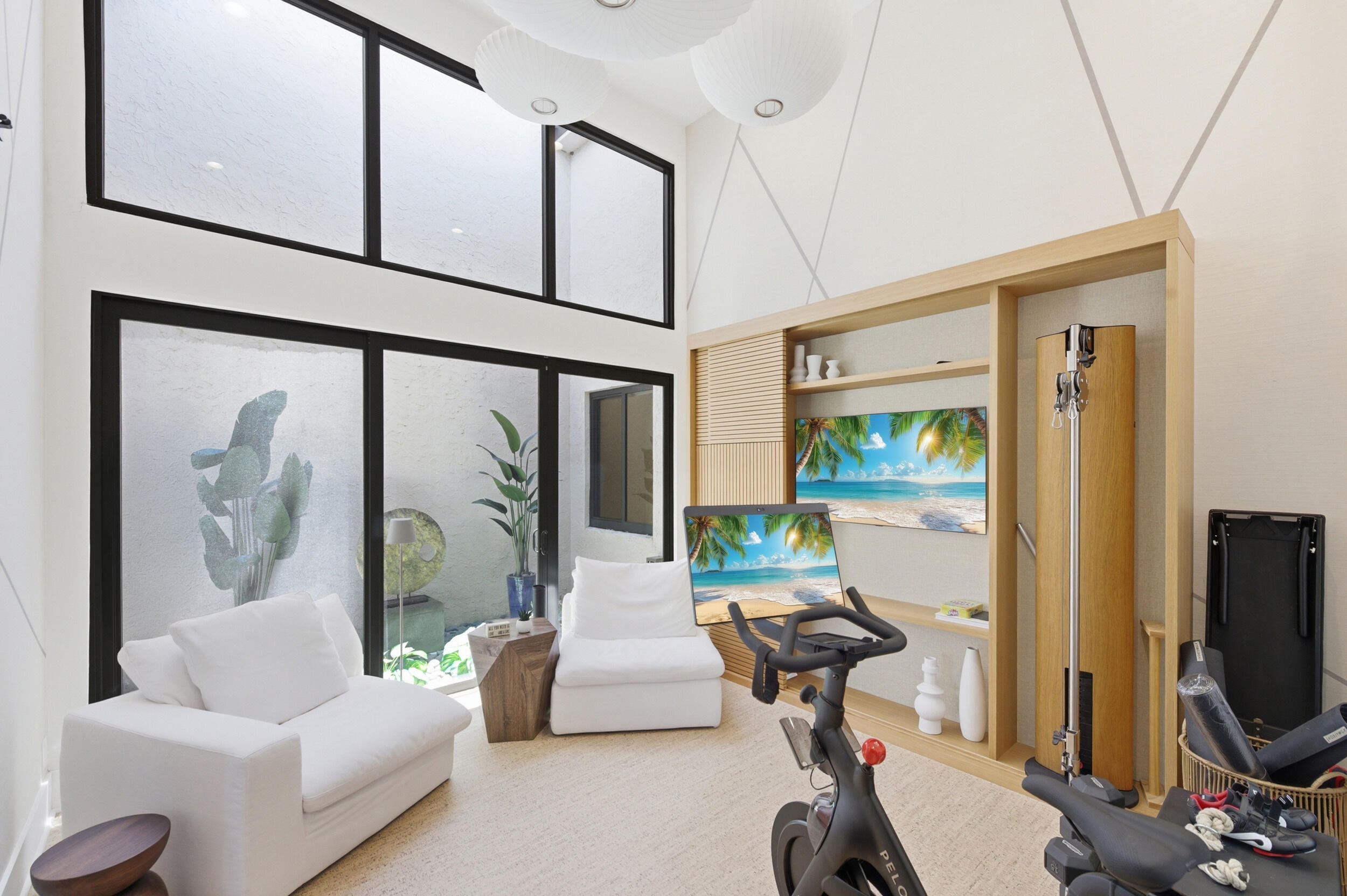 Workout Room with tons of natural light