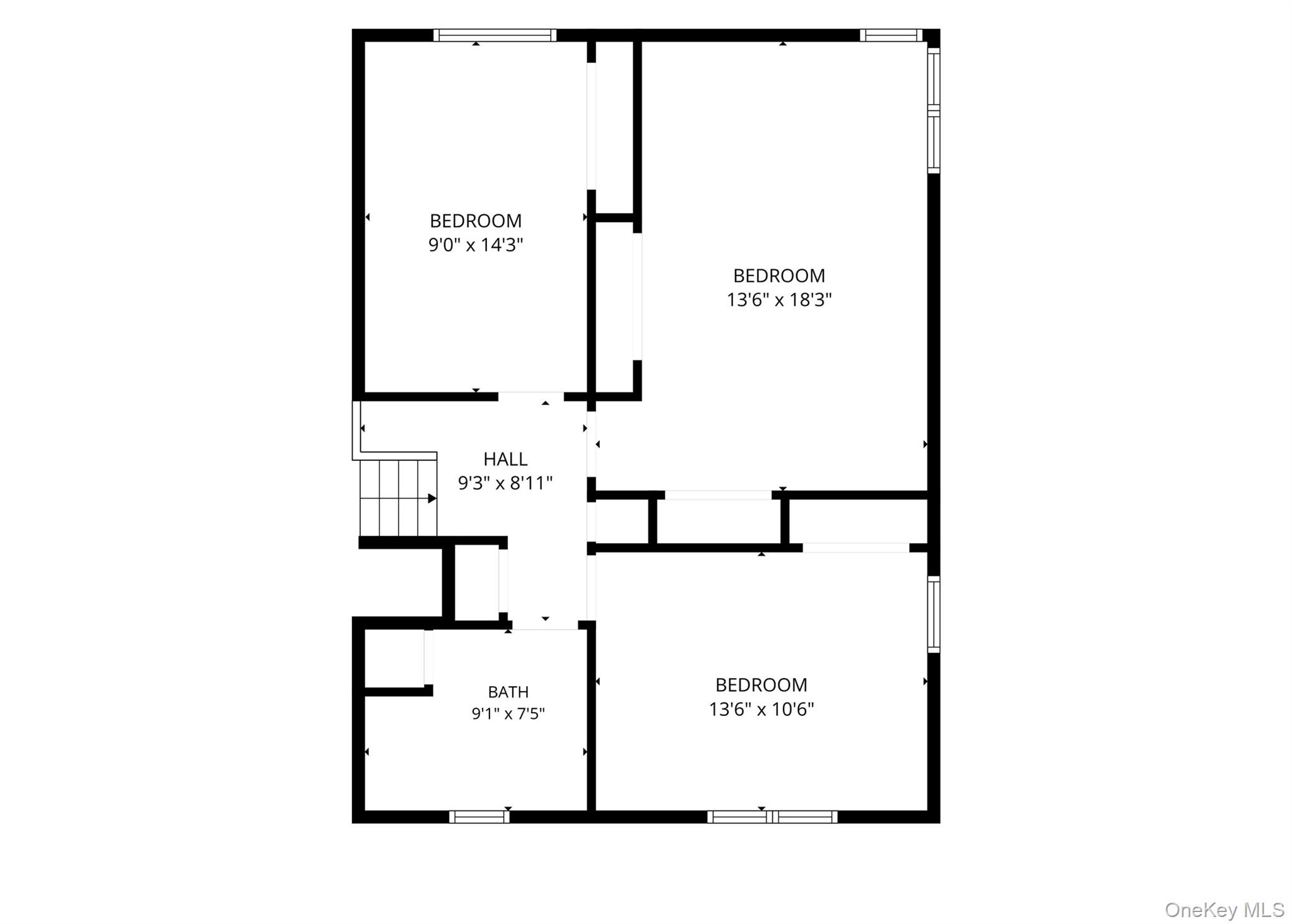 3 Bedrooms, 1 full bath