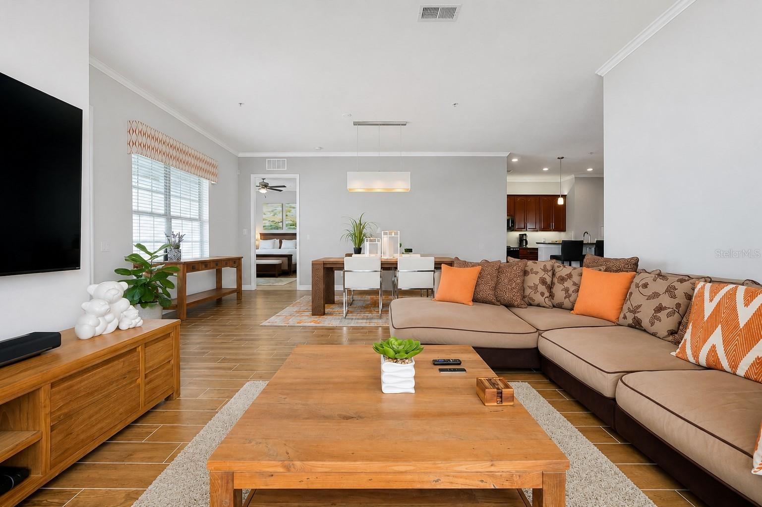 Living room and dinning room