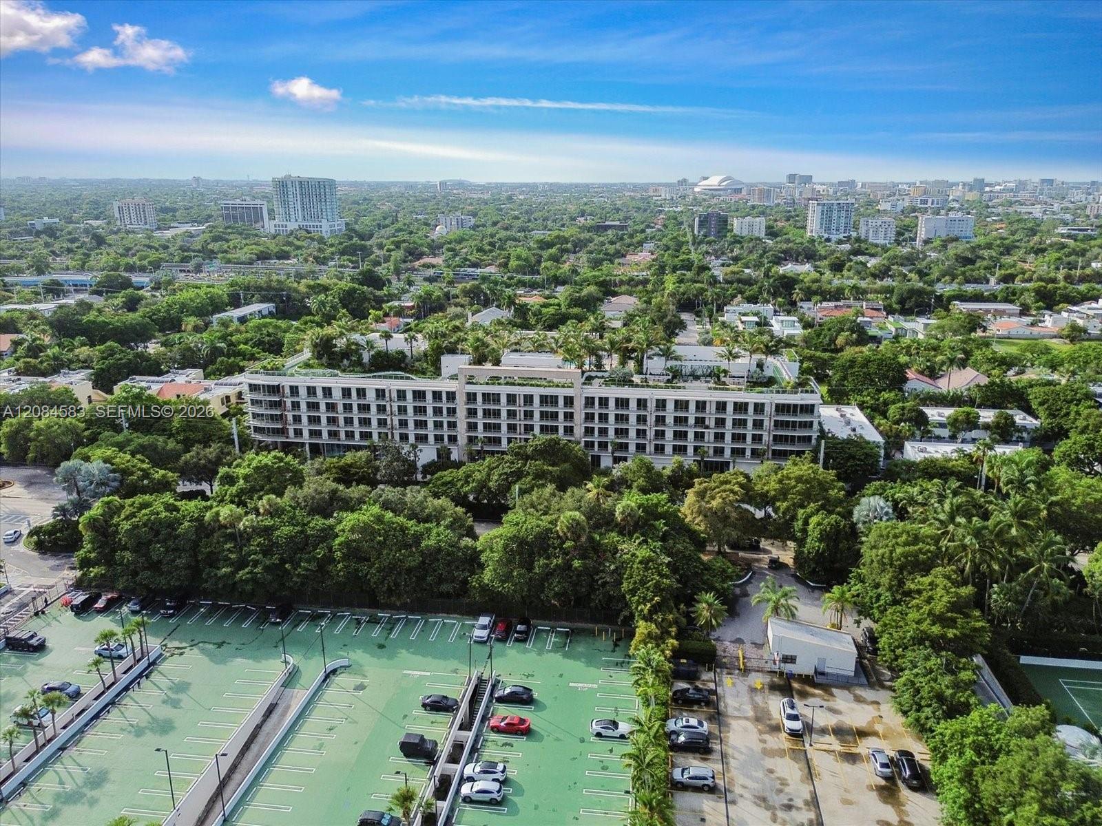 Aerial view of 2200 Brickell and surrounding neighborhood