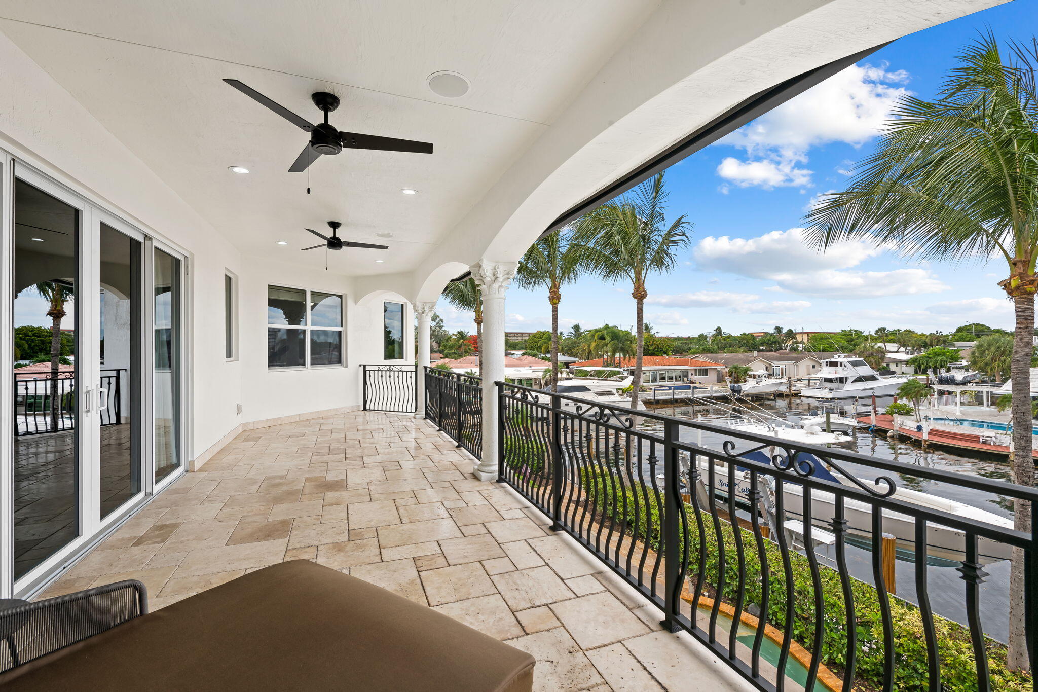 Spacious, North facing balcony allows for all day lounging