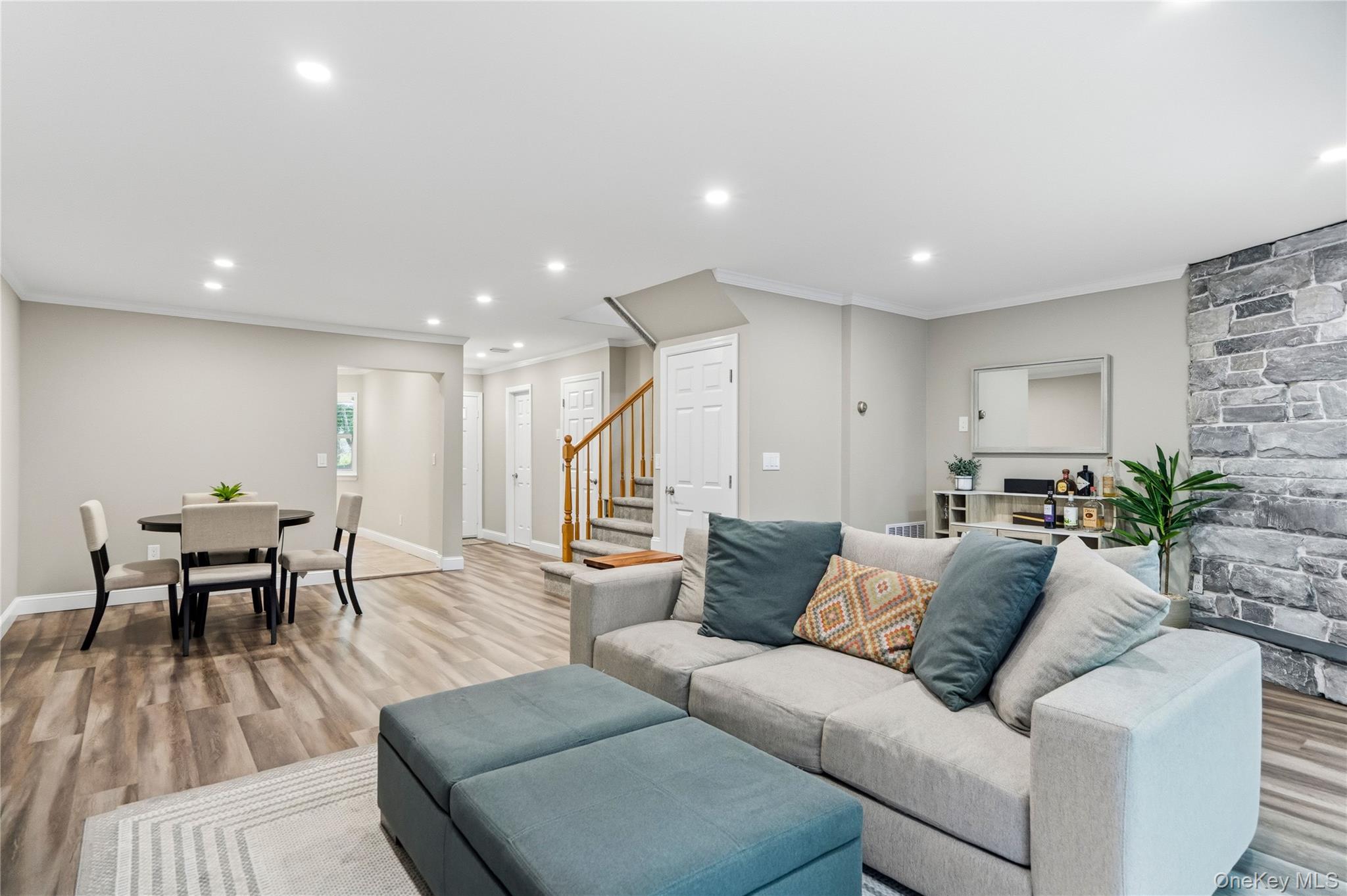 Sunlit, with new flooring throughout